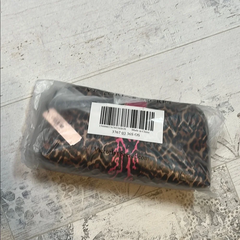 Victoria's Secret Leopard Print and Pink Cosmetic Bag